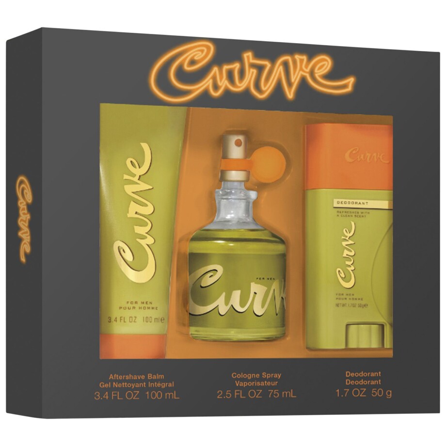 Curve 3pc Gift Set ( 75 ml EDC Sp, 100 ml Aftershave Balm, 50g Deodorant stick )2