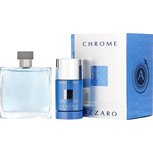 Azzaro Chrome by Azzaro 2pc Set (100ml EDT Sp, 75ml Deodorant Stick )-1