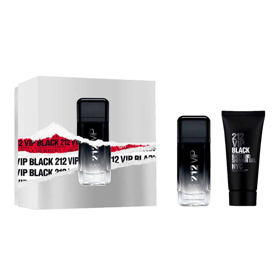 Carolina Herrera 212 VIP Black 2pc Gift Set (100ml EDP Sp, 100ml Bath&Shower Gel)-1