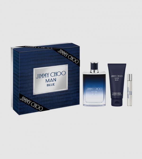 Jimmy Choo Man Blue 3pc Gift Set ( 100ml EDT Sp, 7.5ml EDT Sp, 100ml SHower Gel)