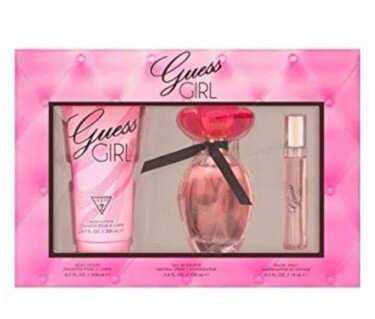 Guess Girl by Guess 3pc Gift Set 200ml Body Lotion,100ml Eau De Toilett,15ml Travel Spray Woman.