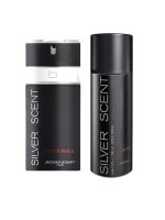 Silver Scent Intense By Jacques Bogart 2pc Gift Set 100ml Eau De Toilette Spray and 200ml Body Spray Men. - Image 2