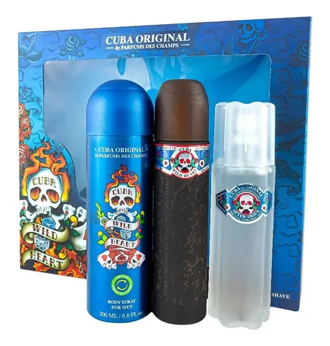 D_NQ_NP_720096-MLV50545487599_072022-O Wild Heart by Cuba 3pc Gift Set 100ml Eau De Toilette, 200ml Body Spray and 100ml After Shave. - Image 1