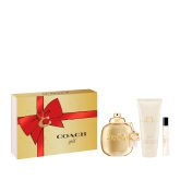 Gold by Coach 3pc Gift Set 90ml Parfum Spray, 100ml Perfumed Body Lotion and 7.5ml Travel Size Women.